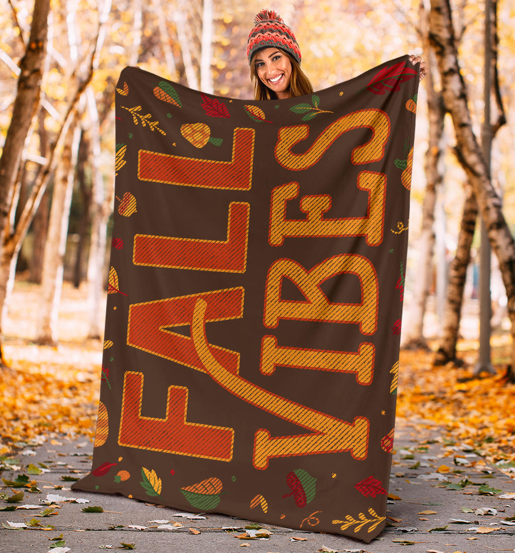 Fall Vibes Fleece Blanket