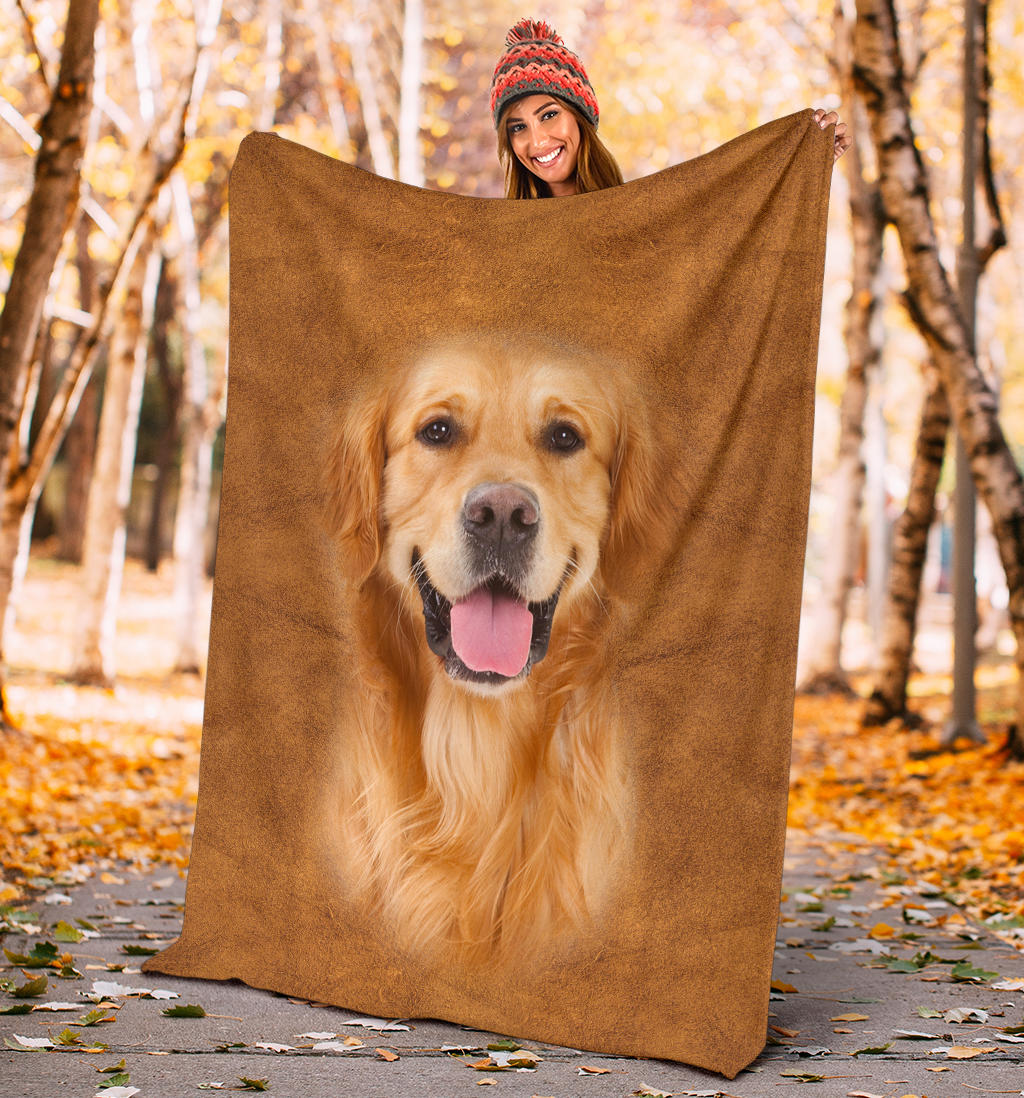 Golden Retriever Face Hair Blanket