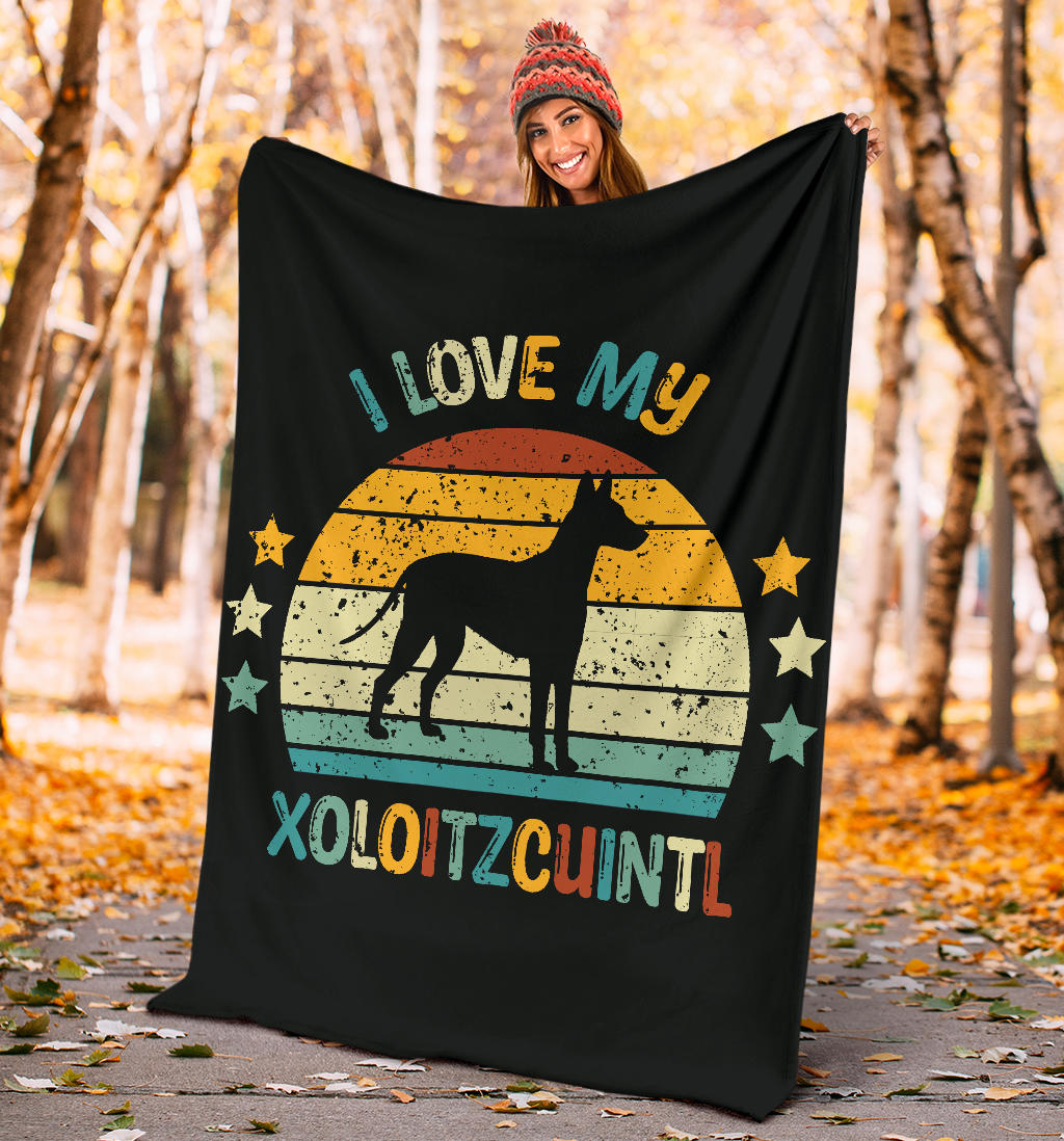 Xoloitzcuintle Blanket, Xoloitzcuintle Retro Blanket, Xoloitzcuintle Throw Blanket, Xoloitzcuintle Gifts