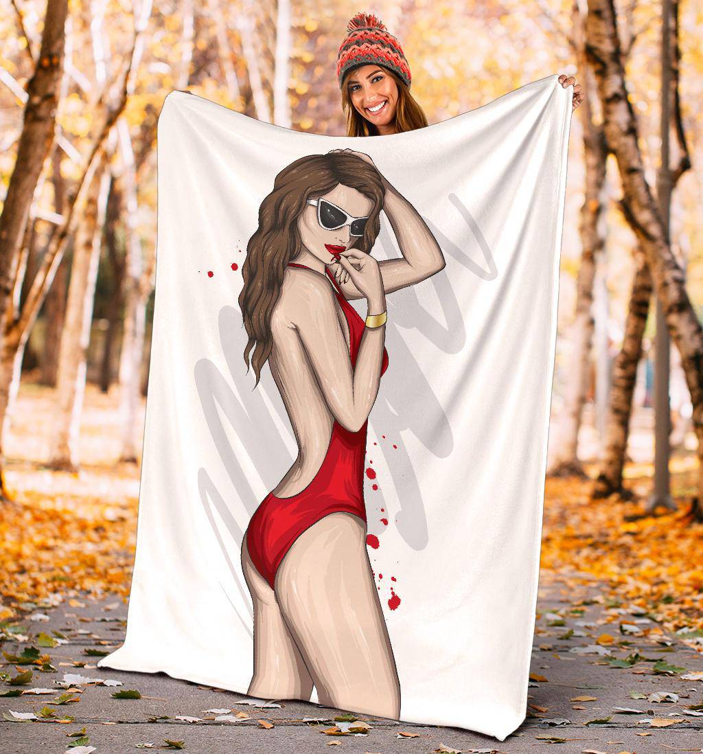 Beautiful Swimsuit Beach GIrl Premium Blanket - Top Content | POD Collection | Free Shipping