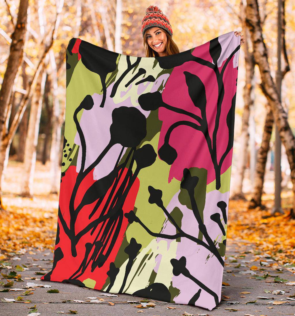 Abstract Art Floral Flowers Premium Blanket - Top Content | POD Collection | Free Shipping