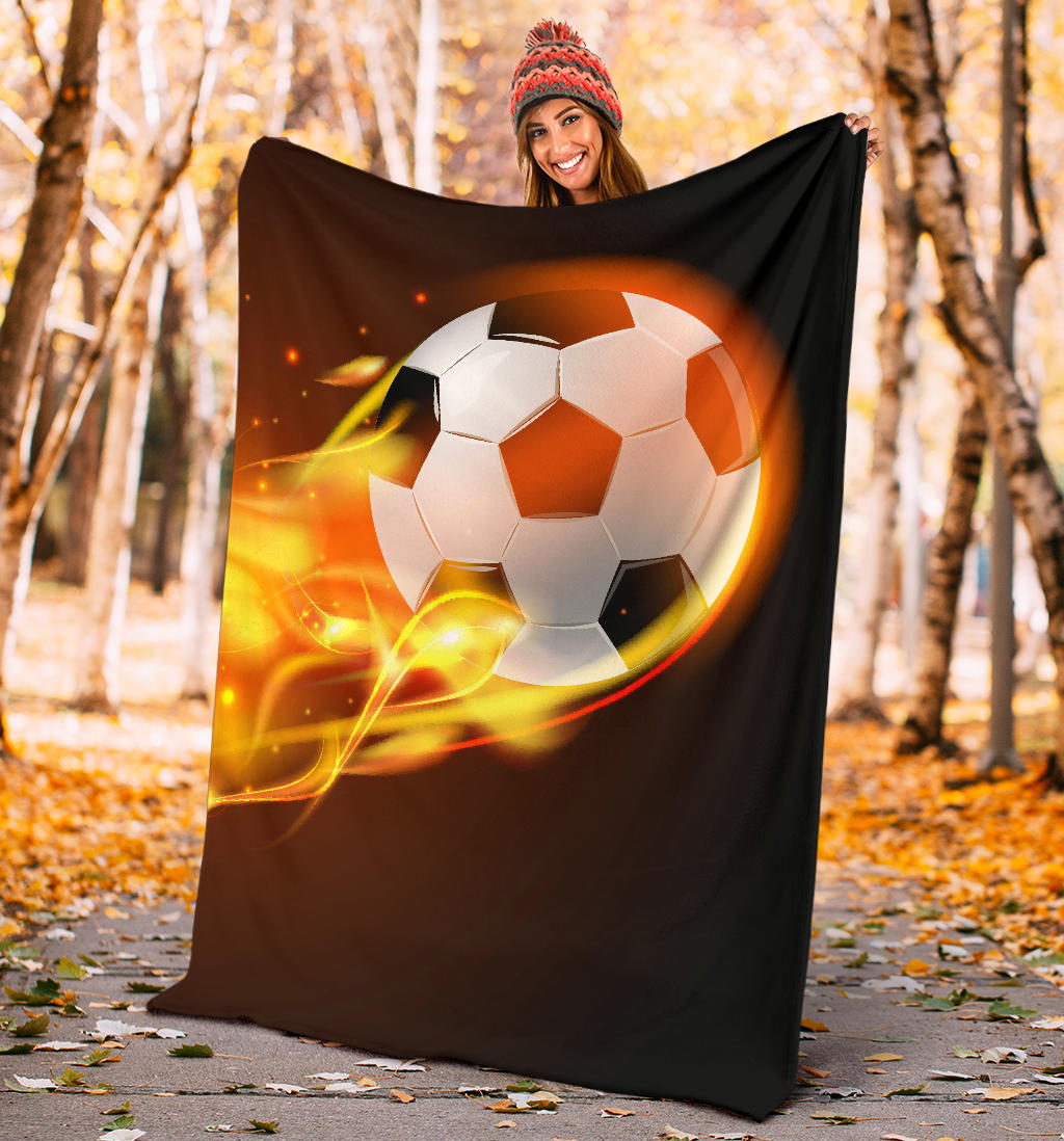 soccer ball flying fire blanket - Top Content | POD Collection | Free Shipping