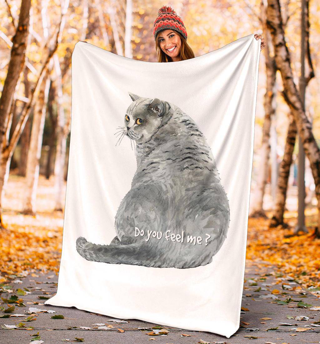 Watercolour Cat Drawing Illustration Premium Blanket, Do you Feel Me - Top Content | POD Collection | Free Shipping