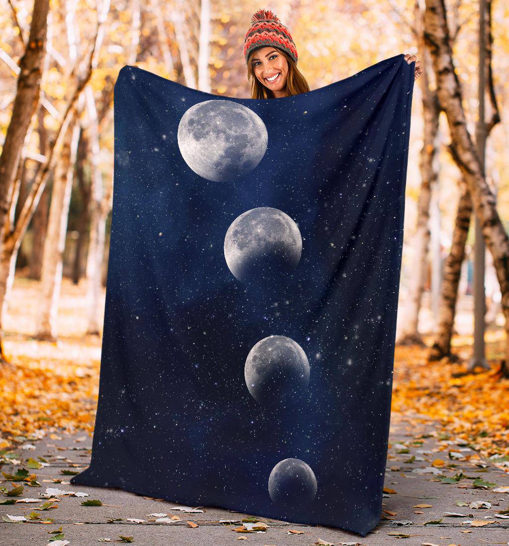 Moon Eclipse Night Sky Stars Premium Blanket - Top Content | POD Collection | Free Shipping