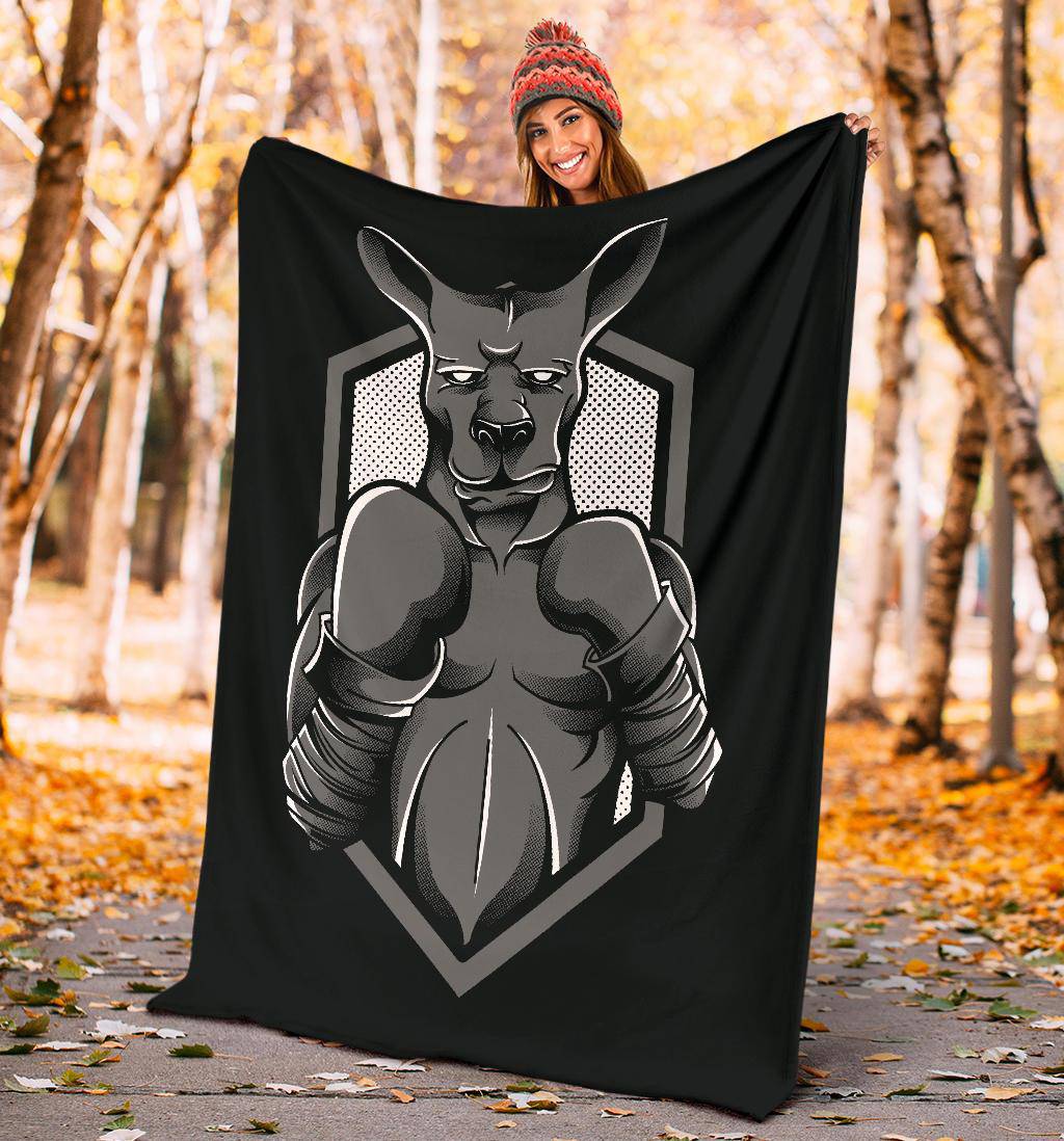 Kangaroo Boxing Fighter Cartoon Premium Blanket - Top Content | POD Collection | Free Shipping