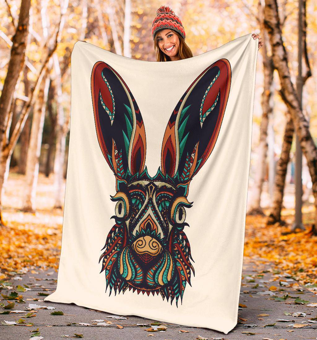 Zentangle Bunny Illustration Premium Blanket - Top Content | POD Collection | Free Shipping