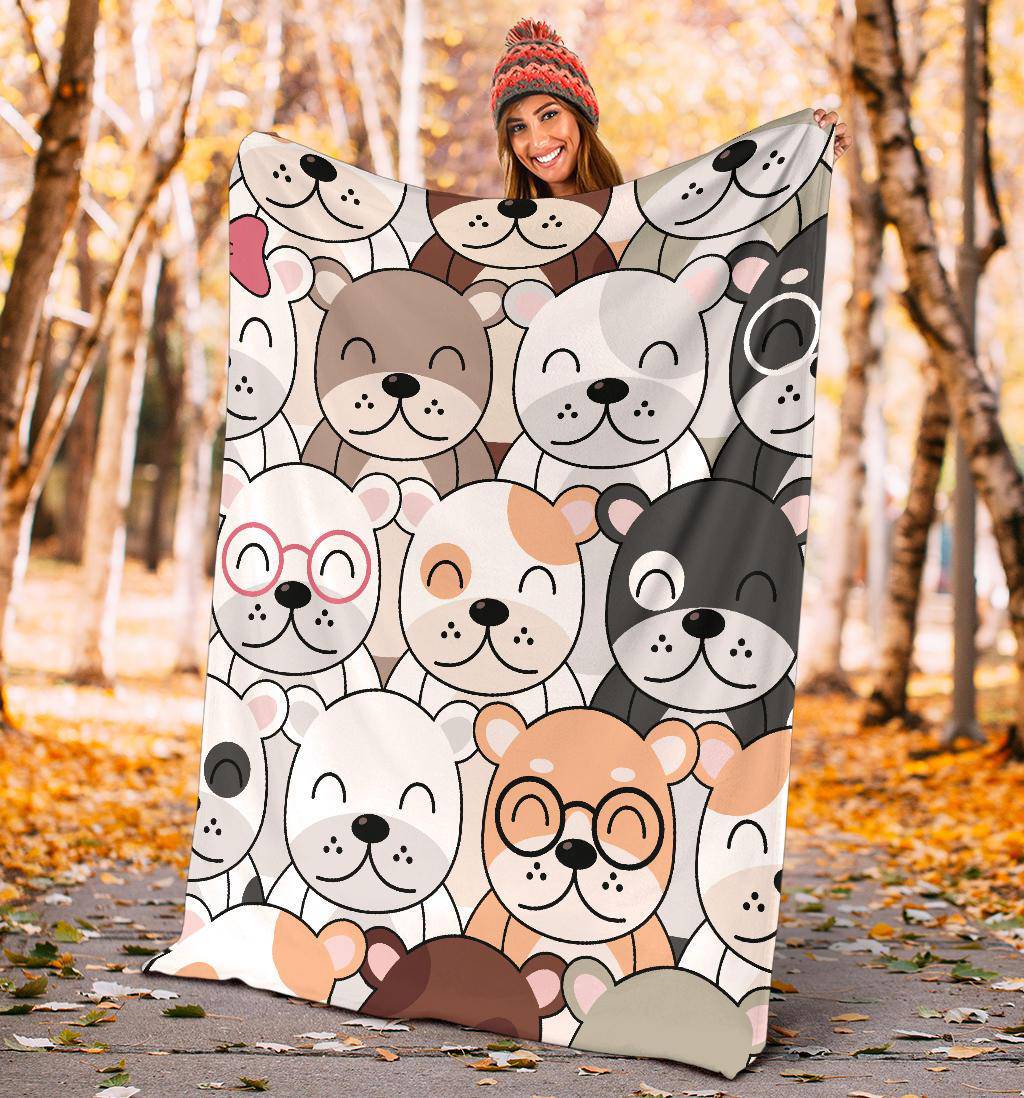 Cute Dogs Cartoon Pattern Premium Blanket - Top Content | POD Collection | Free Shipping