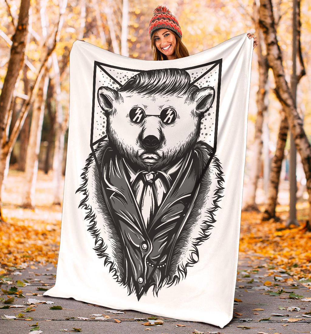 Mr Polar Bear Cartoon Art Premium Blanket - Top Content | POD Collection | Free Shipping