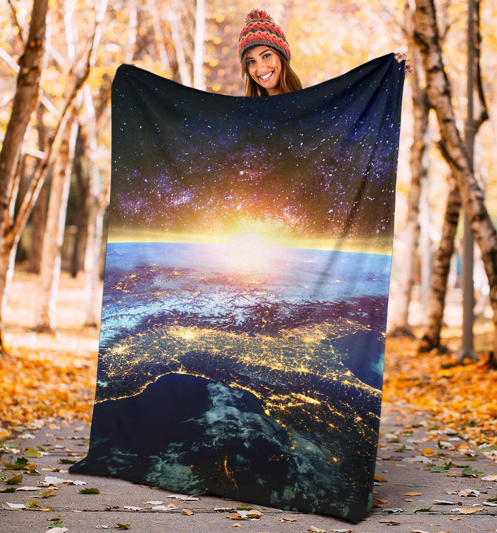 Real Nasa Earth Galaxy View Premium Blanket - Top Content | POD Collection | Free Shipping