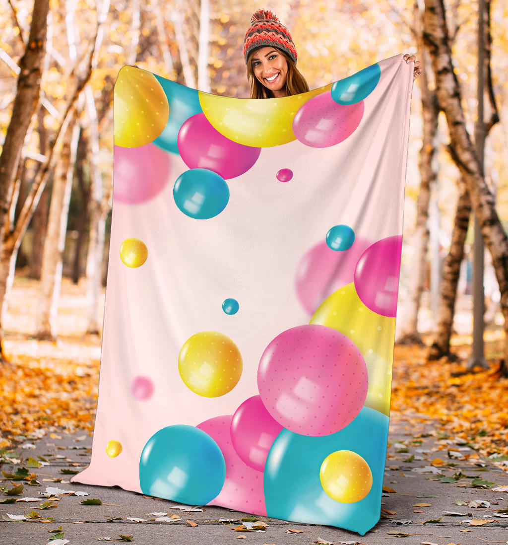 colorful Glossy Balls Background Blanket