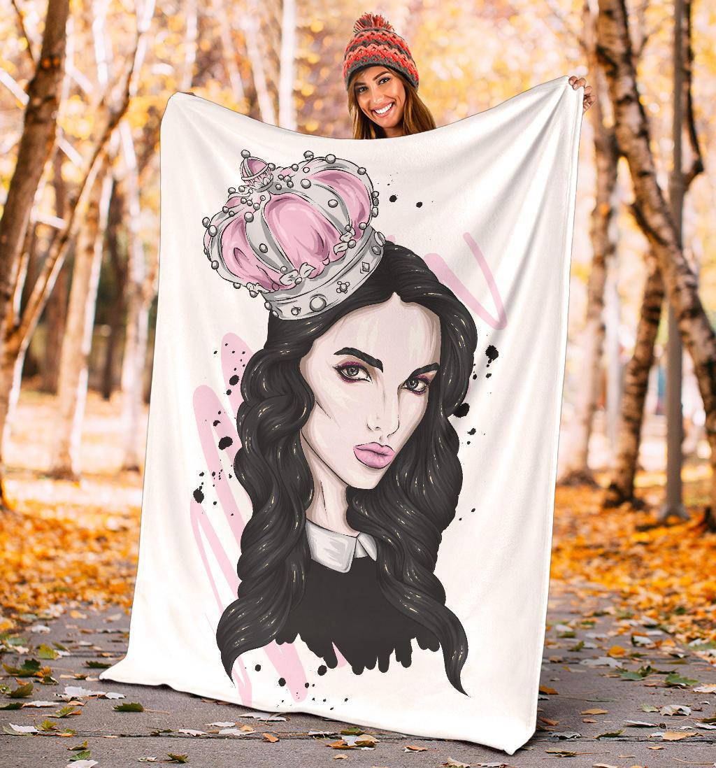 Beautiful Crown Girl Cartoon Premium Blanket - Top Content | POD Collection | Free Shipping