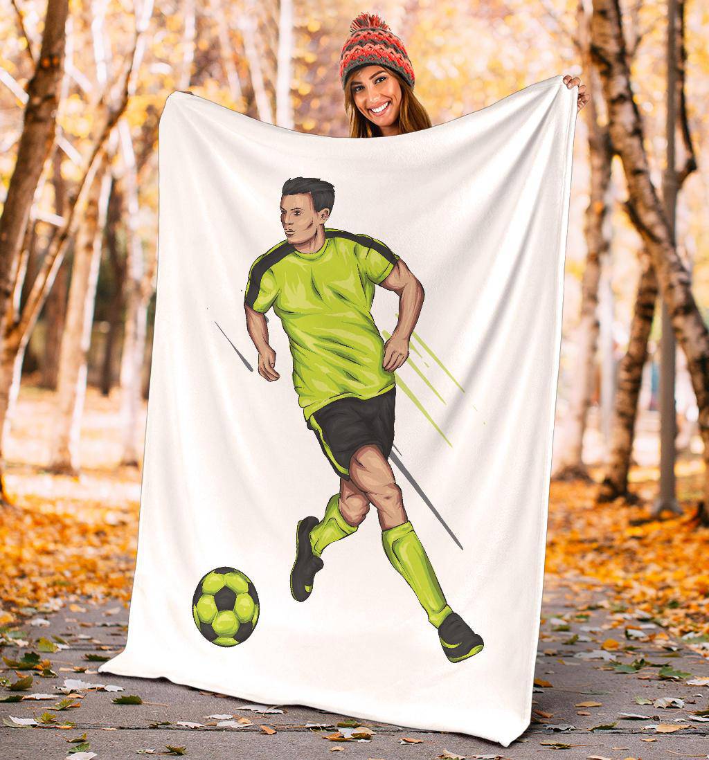 Football Player Cartoon Illustration Premium Blanket - Top Content | POD Collection | Free Shipping