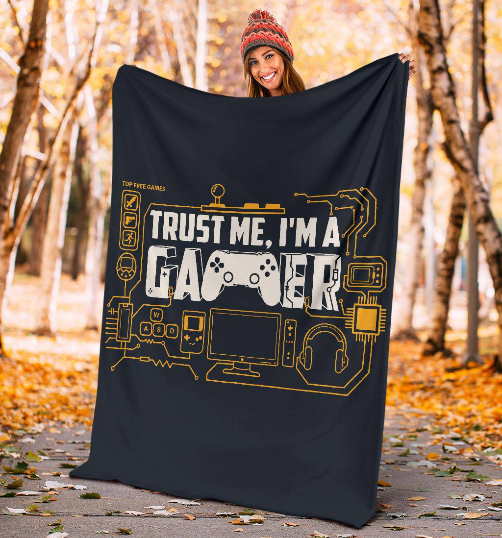 Trust Me I'm A Gamer Drawing Illustration Premium Blanket - Top Content | POD Collection | Free Shipping