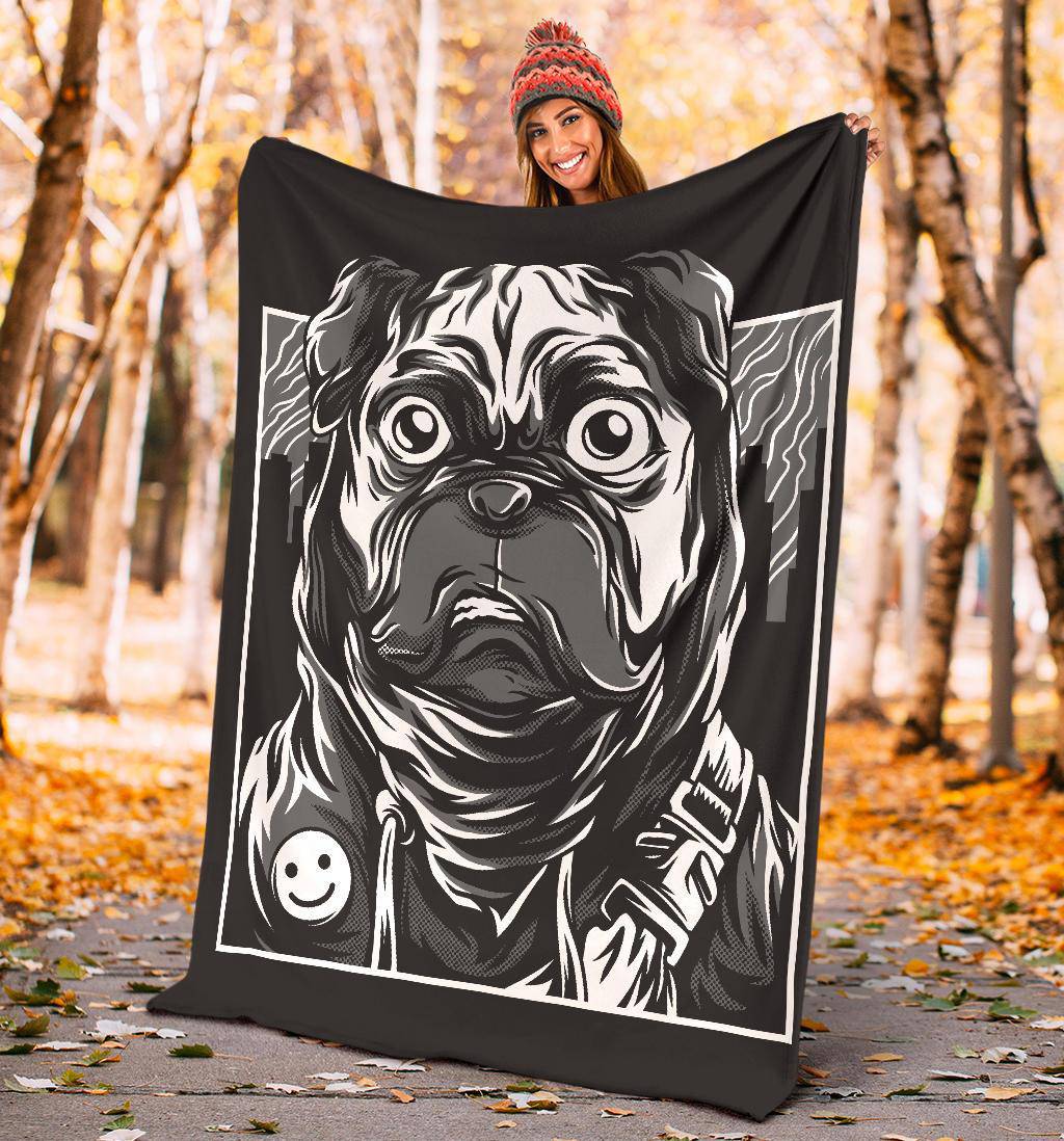 Pug Life Dog Art Cartoon Premium Blanket - Top Content | POD Collection | Free Shipping