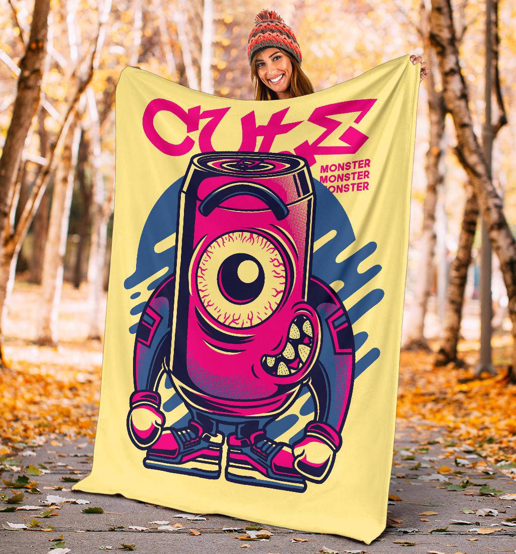 Cool Monster Drink Cartoon Premium Blanket - Top Content | POD Collection | Free Shipping