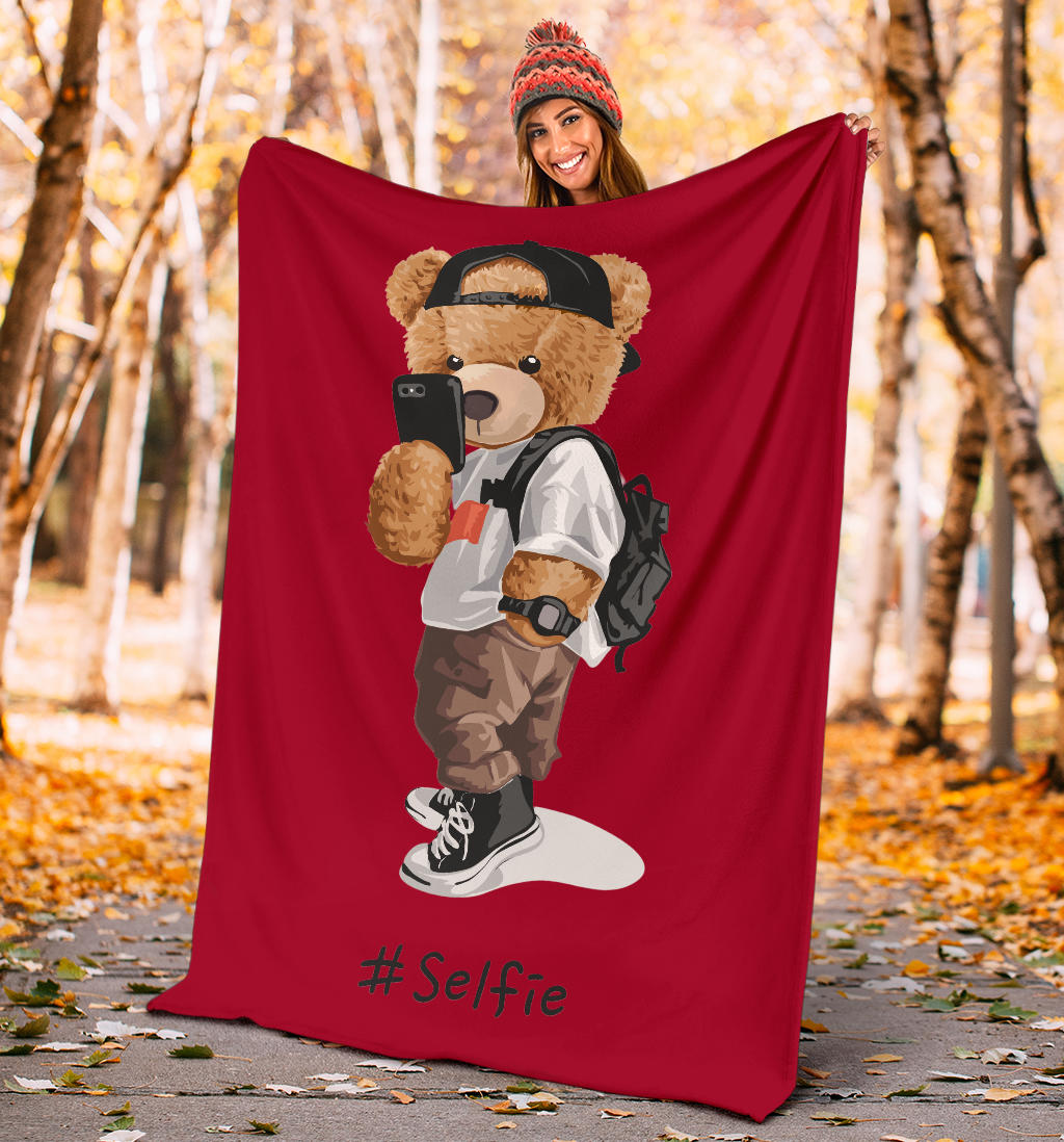 Teddy Red Selfie blanket - Top Content | POD Collection | Free Shipping