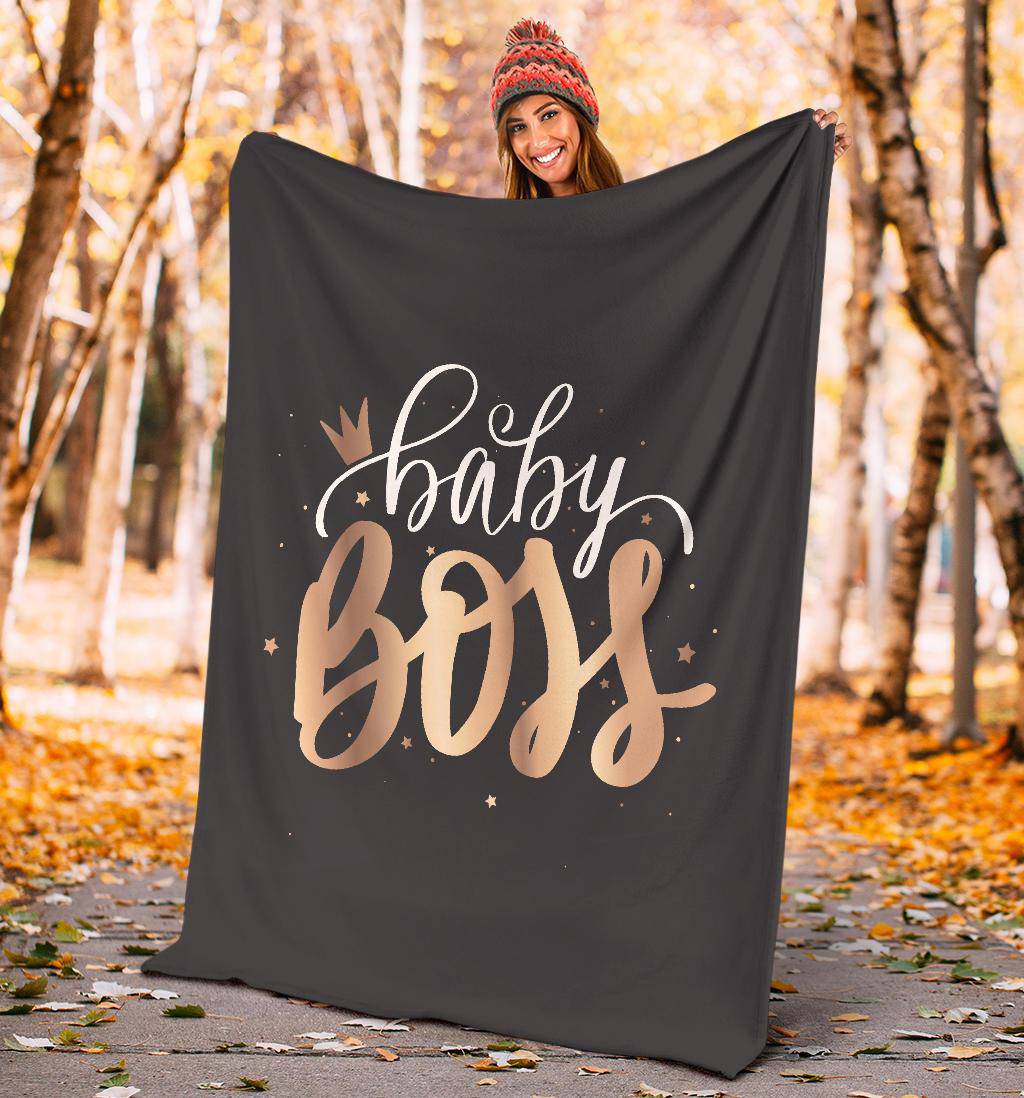 Baby Boss, Cute Sparkling Quote Design Premium Blanket - Top Content | POD Collection | Free Shipping