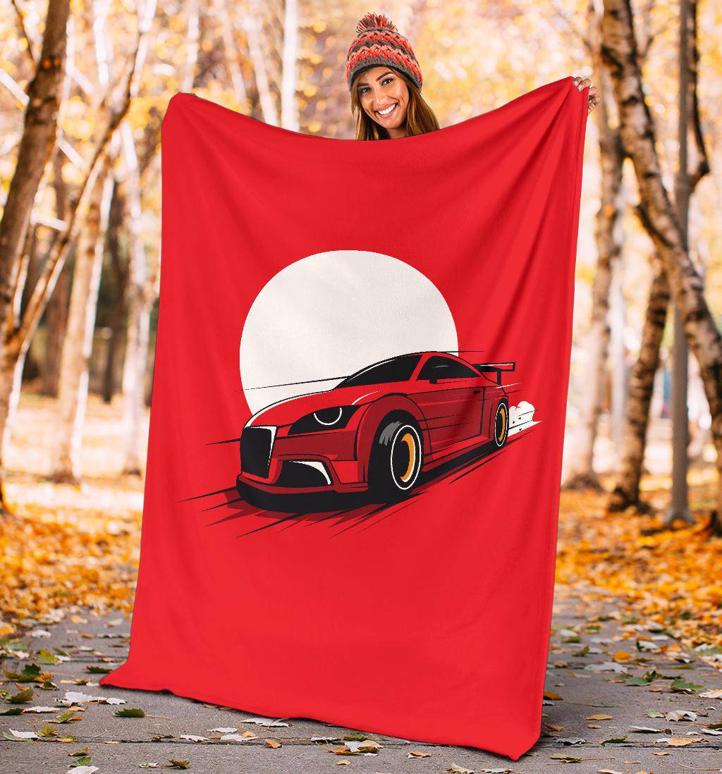 Red Moon Car Auto Premium Blanket - Top Content | POD Collection | Free Shipping