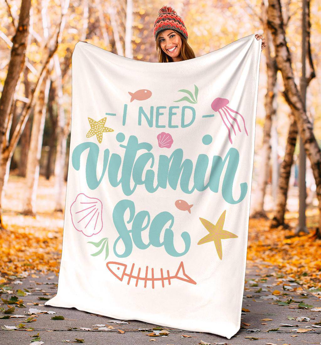 Sea Lover, Summer Vibes, I need Vitamin Sea Premium Blanket - Top Content | POD Collection | Free Shipping