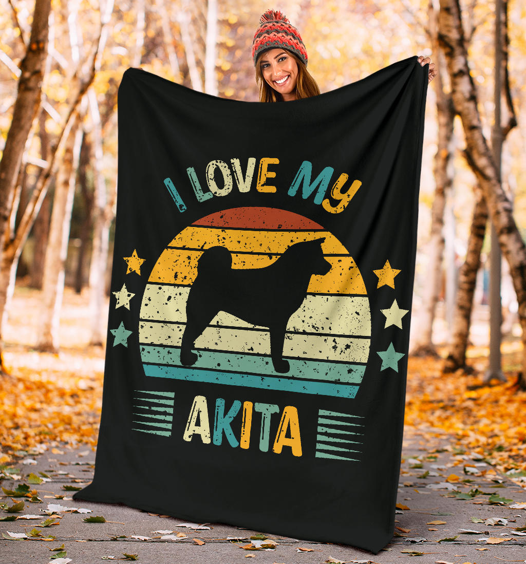 Akita Blanket, Akita Retro Blanket, Akita Throw Blanket, Akita Gifts