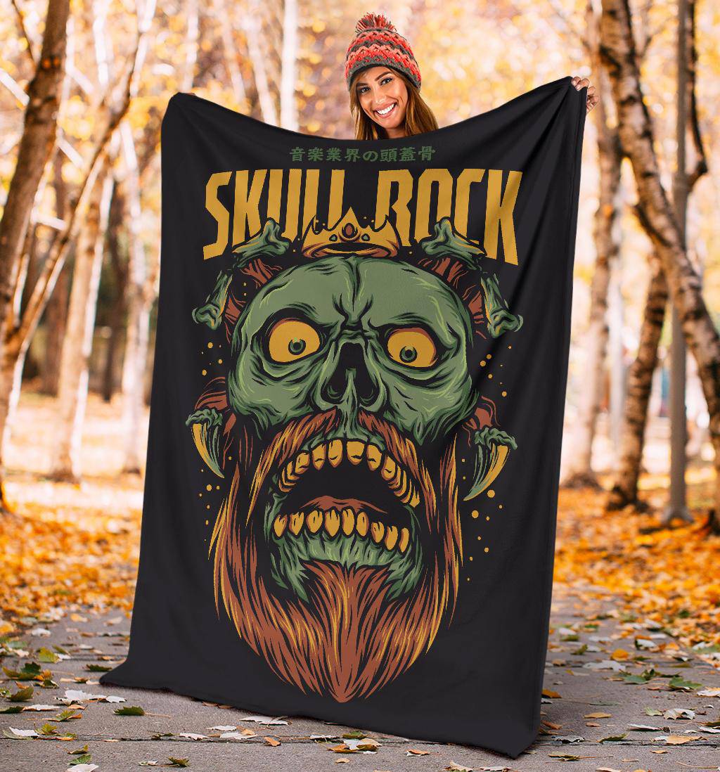 Skull Rock Funny Art Cartoon Premium Blanket - Top Content | POD Collection | Free Shipping