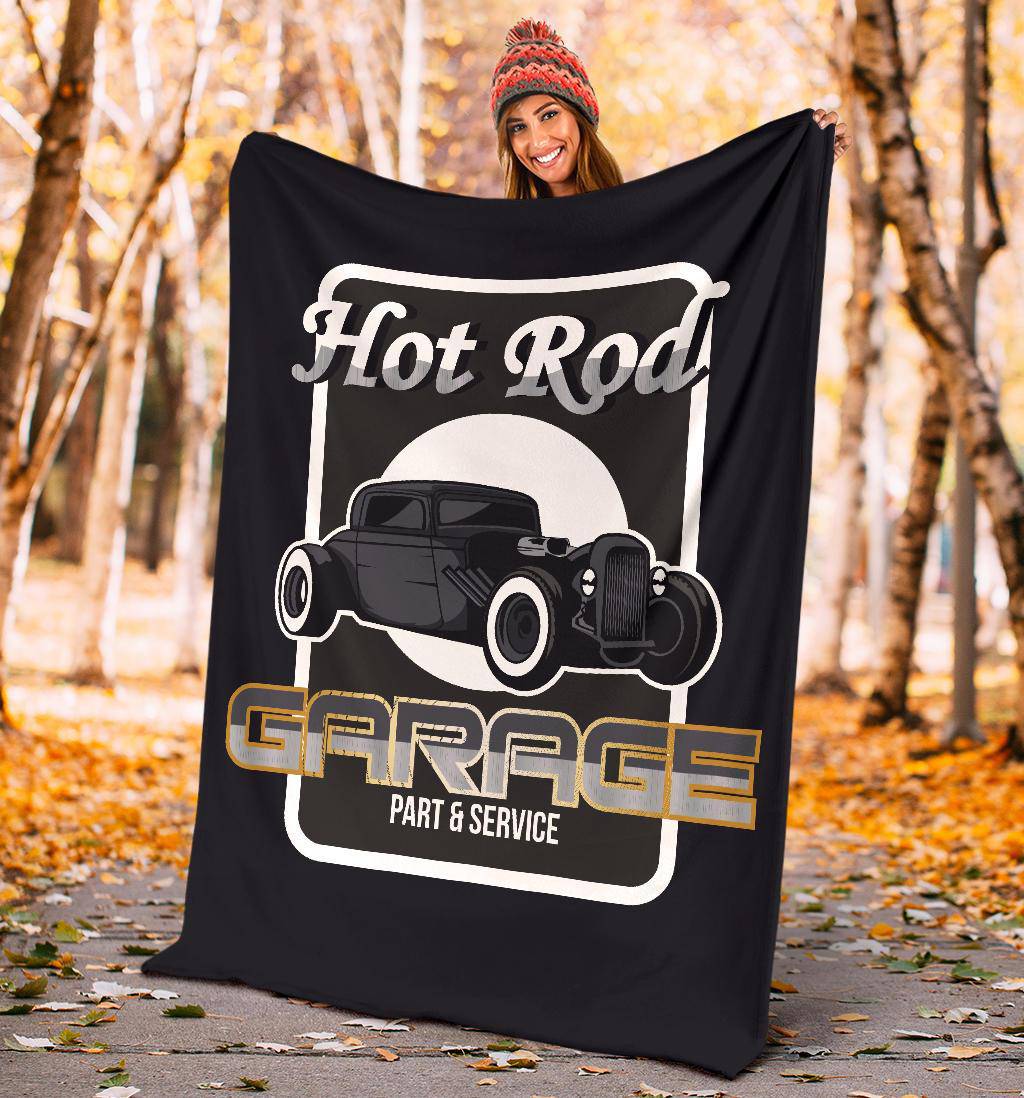 Hot Rod Garage Auto Service Premium Blanket - Top Content | POD Collection | Free Shipping