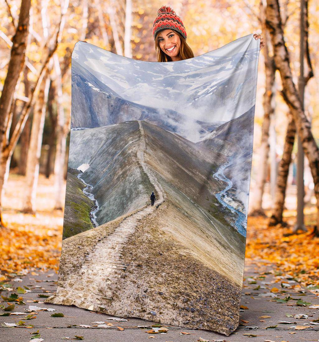 Walking Mountain Road View Premium Blanket - Top Content | POD Collection | Free Shipping