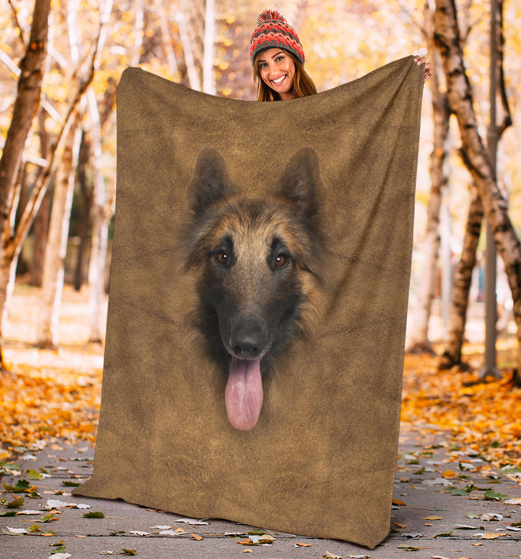 Tervuren Dog Face Hair Blanket