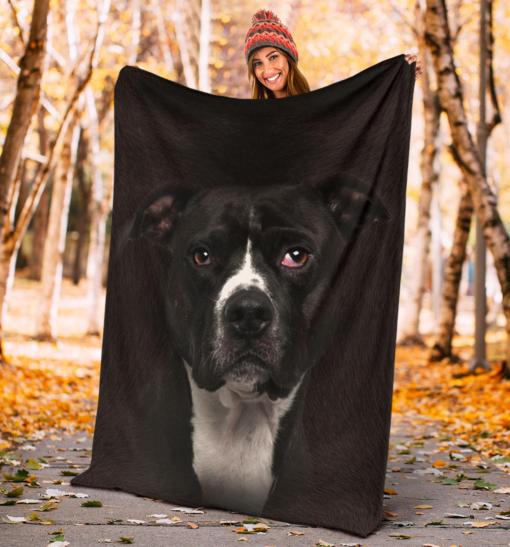 American Pitbull Terrier 2 Face Hair Blanket