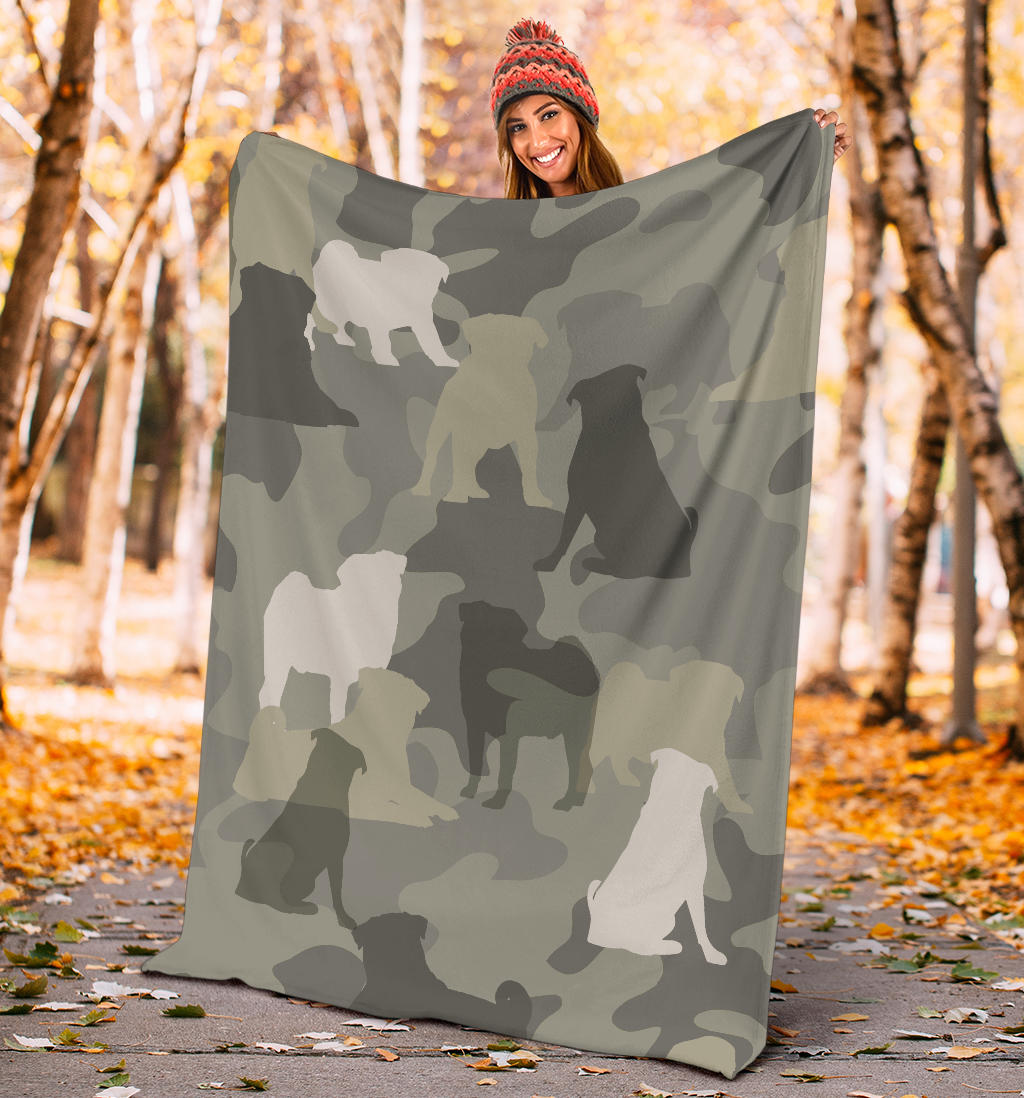 Pug Camo Blanket