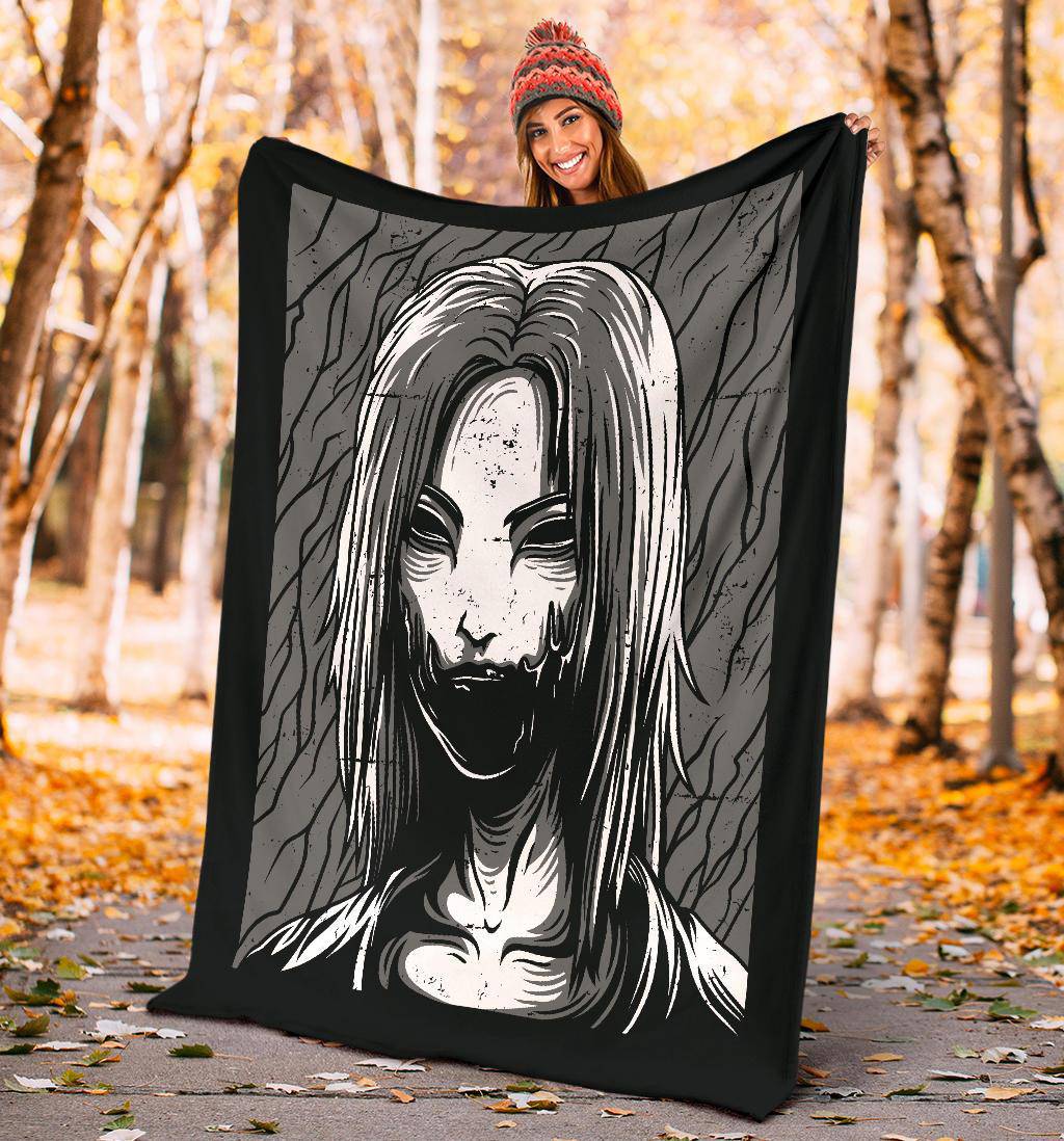 Premium Blanket Pretty Scary Slayer Black And White Drawing - Top Content | POD Collection | Free Shipping