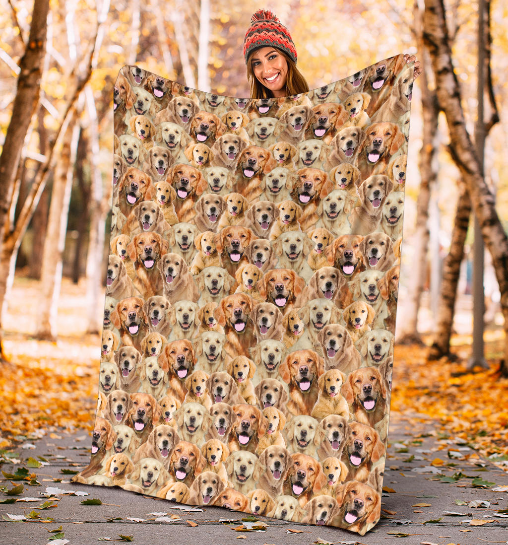 Golden Retriever Full Face Blanket