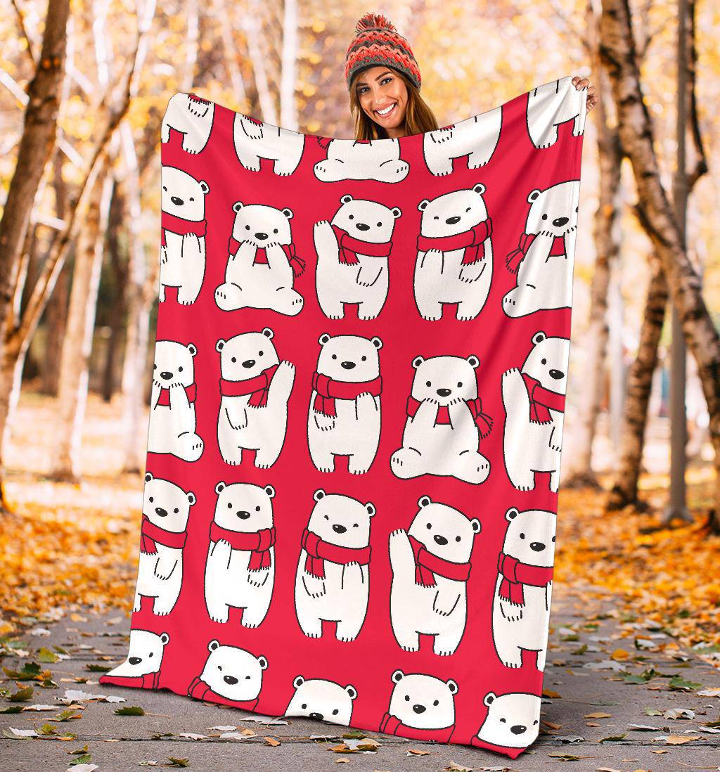 Premium Blanket Polar Bear Seamless Background Illustration - Top Content | POD Collection | Free Shipping