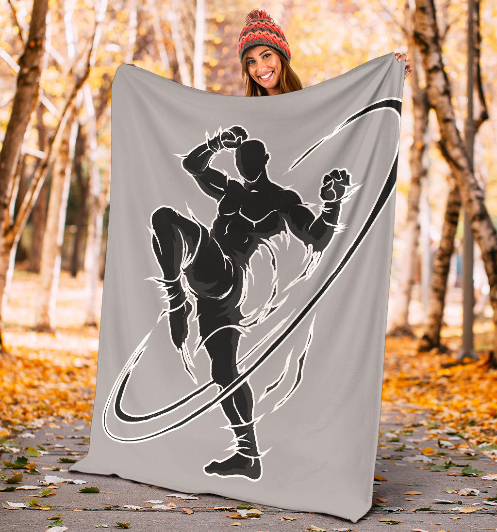 kick boxing extreme martial art silhouette blanket - Top Content | POD Collection | Free Shipping