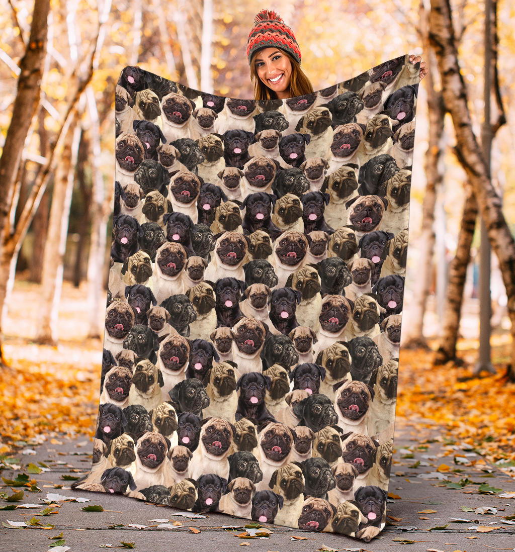 Pug Full Face Blanket