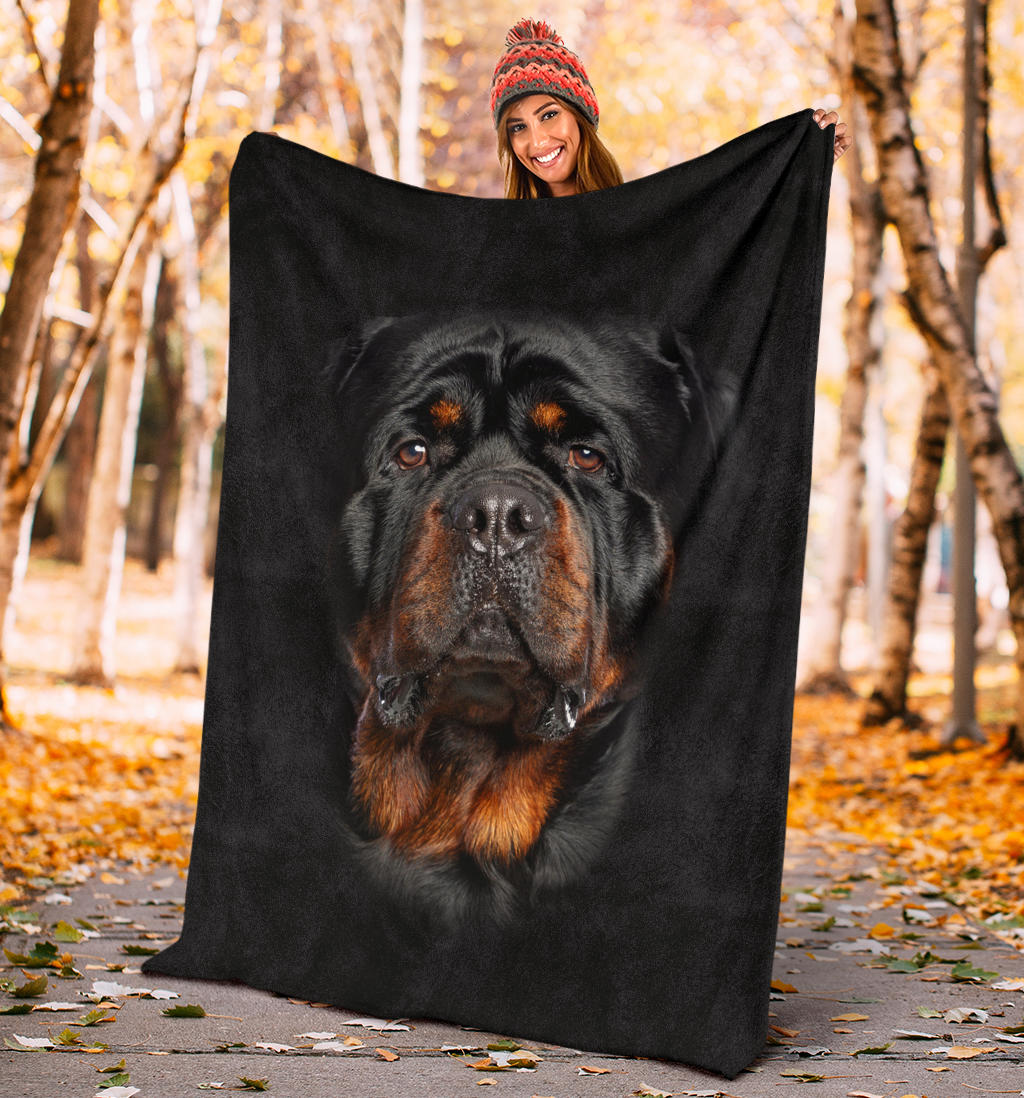 Rottweiler Face Hair Blanket