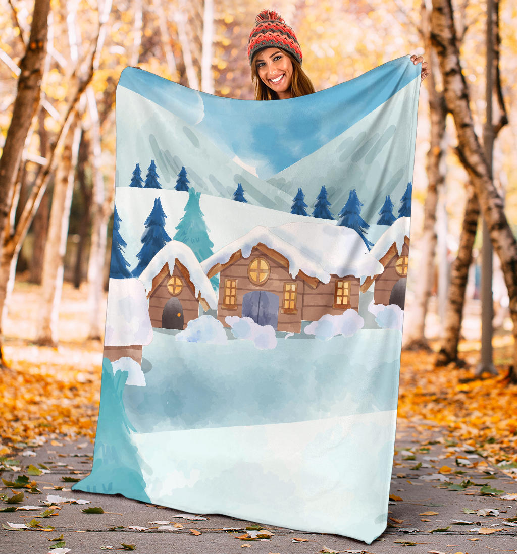 winter house nature blanket - Top Content | POD Collection | Free Shipping