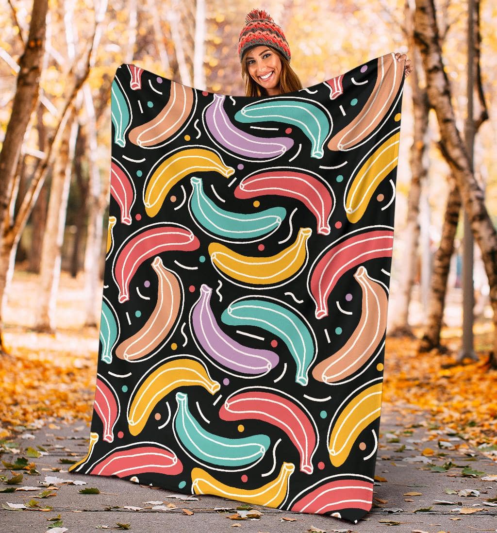 Colorful Banana Pattern Premium Blanket - Top Content | POD Collection | Free Shipping