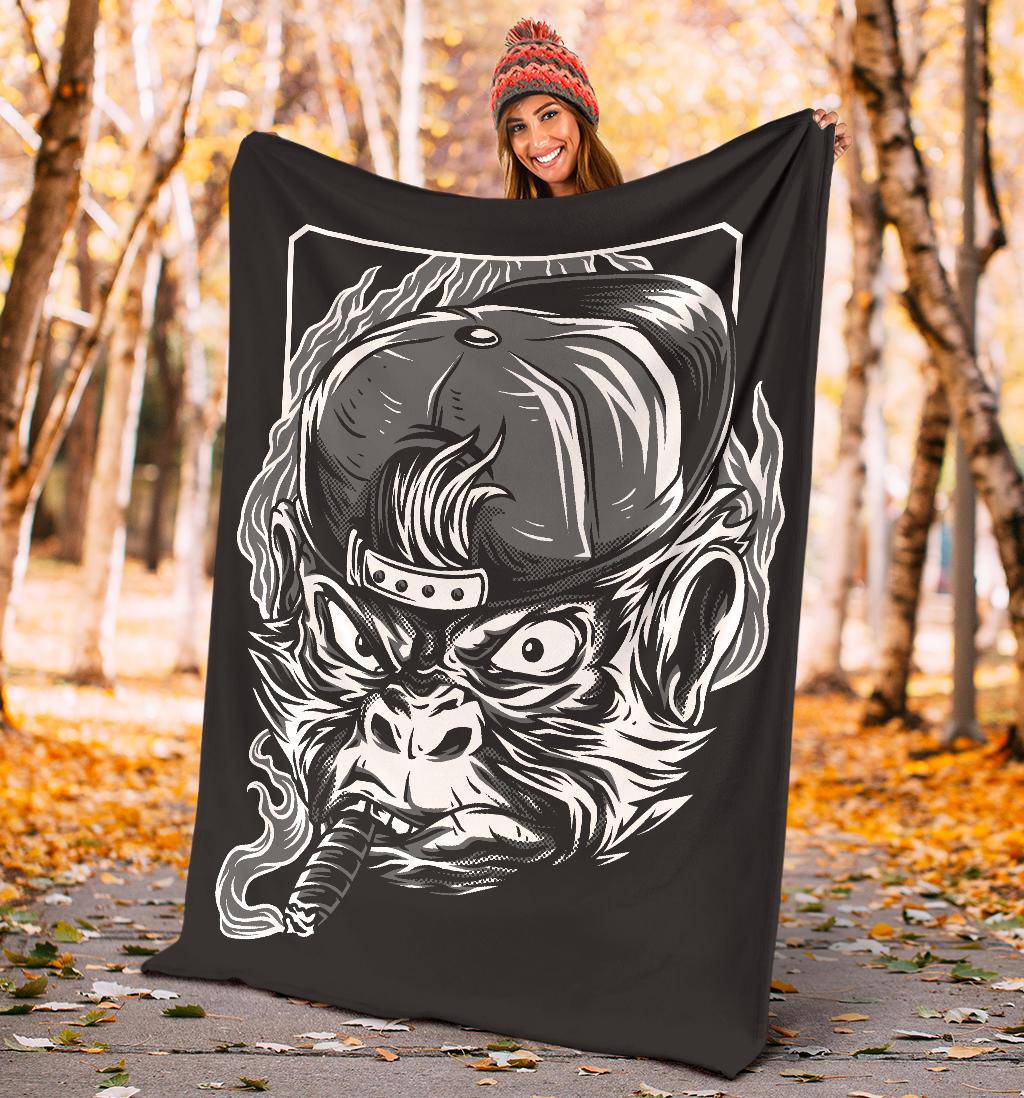 Mastermind Monkey Cartoon Premium Blanket - Top Content | POD Collection | Free Shipping