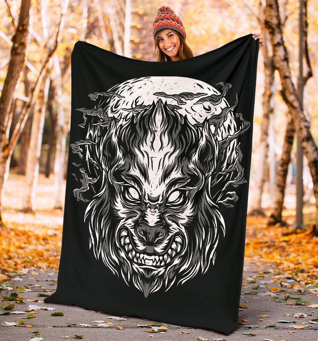 Premium Blanket Full Moon Great Ape Cool Cartoon - Top Content | POD Collection | Free Shipping