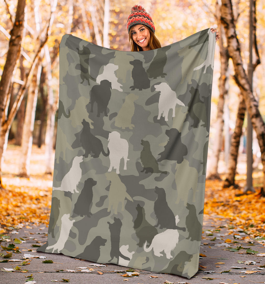 Golden Retriever Camo Blanket