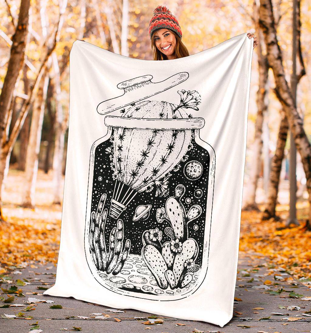 Premium Blanket Cactus Plant Scetch Vintage Style - Top Content | POD Collection | Free Shipping