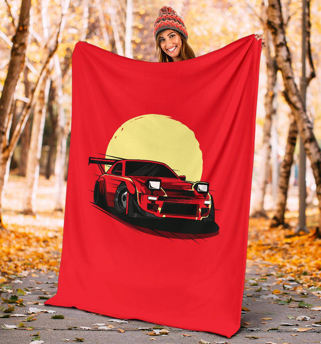 Moon Red Speed Car Premium Blanket - Top Content | POD Collection | Free Shipping