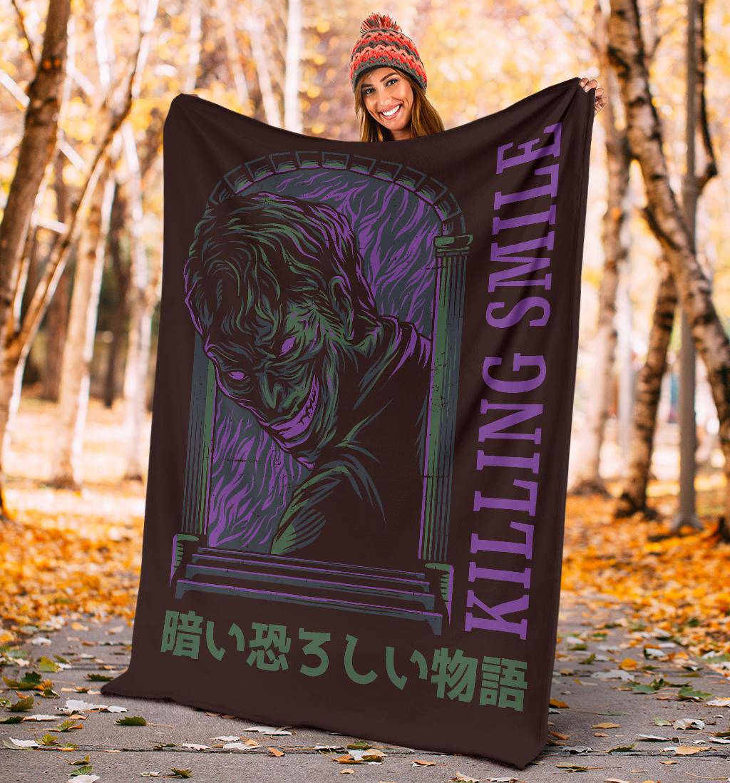 Premium Blanket Japanese Cartoon Funny Killing Smile Face - Top Content | POD Collection | Free Shipping