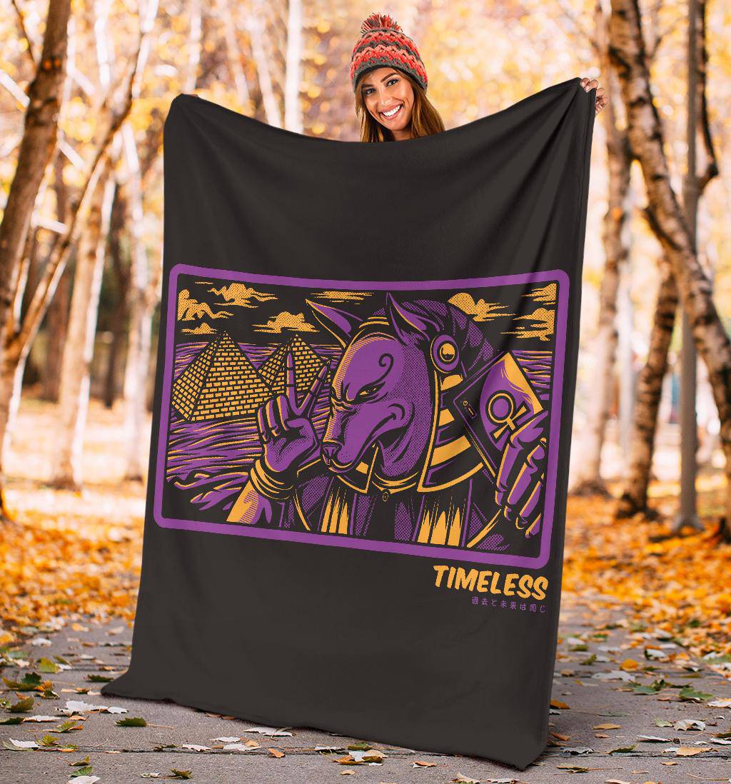 Premium Blanket Timeless Anubis Egyptian God Pyramid Cartoon - Top Content | POD Collection | Free Shipping