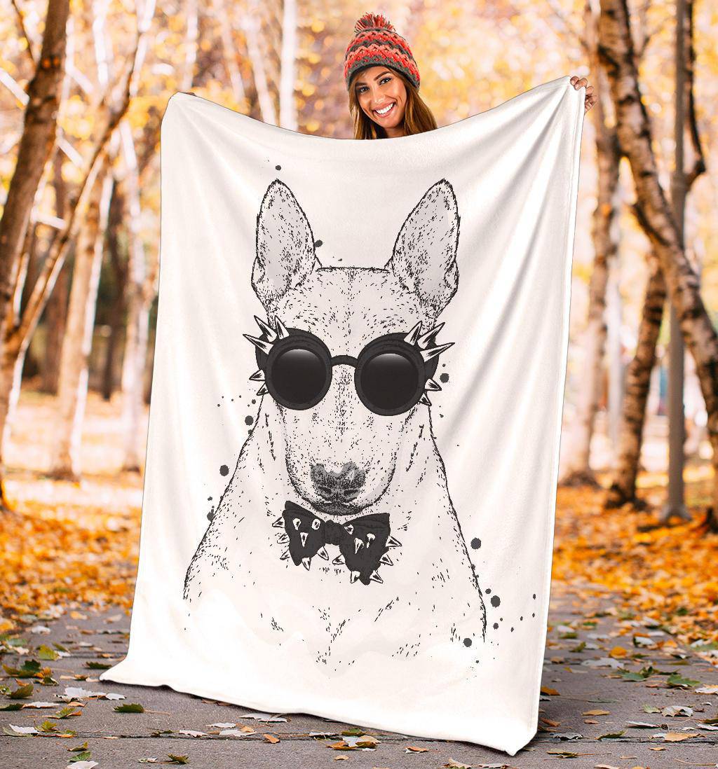 Cool Hipster Dog with Stylish Sunglasses Premium Blanket - Top Content | POD Collection | Free Shipping