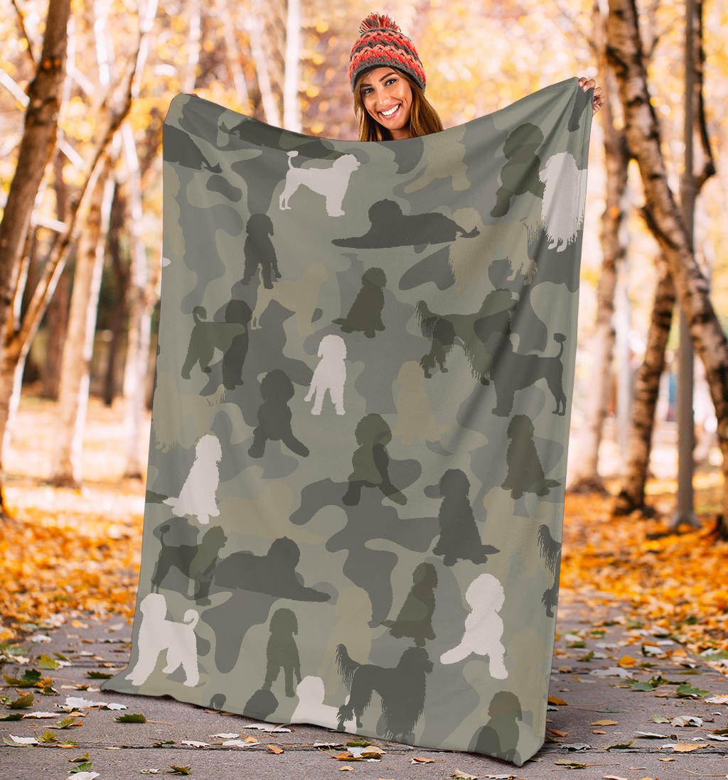 Portuguese Water Dog Camo Blanket