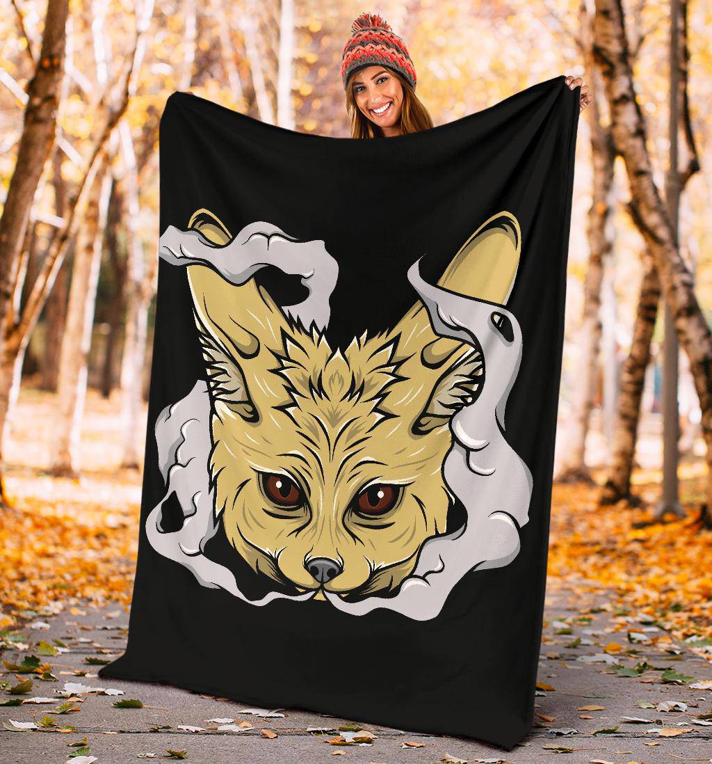 Smoking Fox Head Premium Blanket - Top Content | POD Collection | Free Shipping