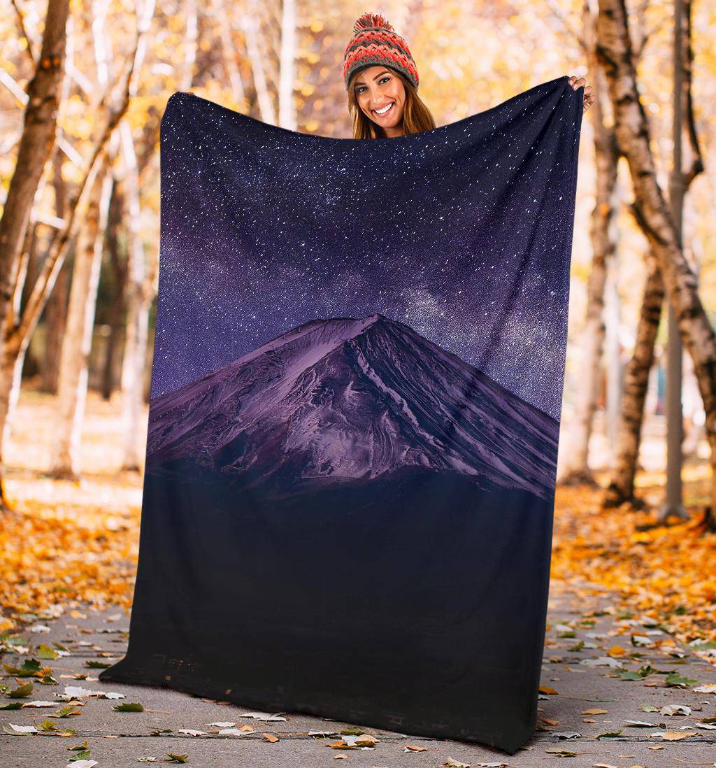 Milky Way Fuji Mountain Galaxy Premium Blanket - Top Content | POD Collection | Free Shipping