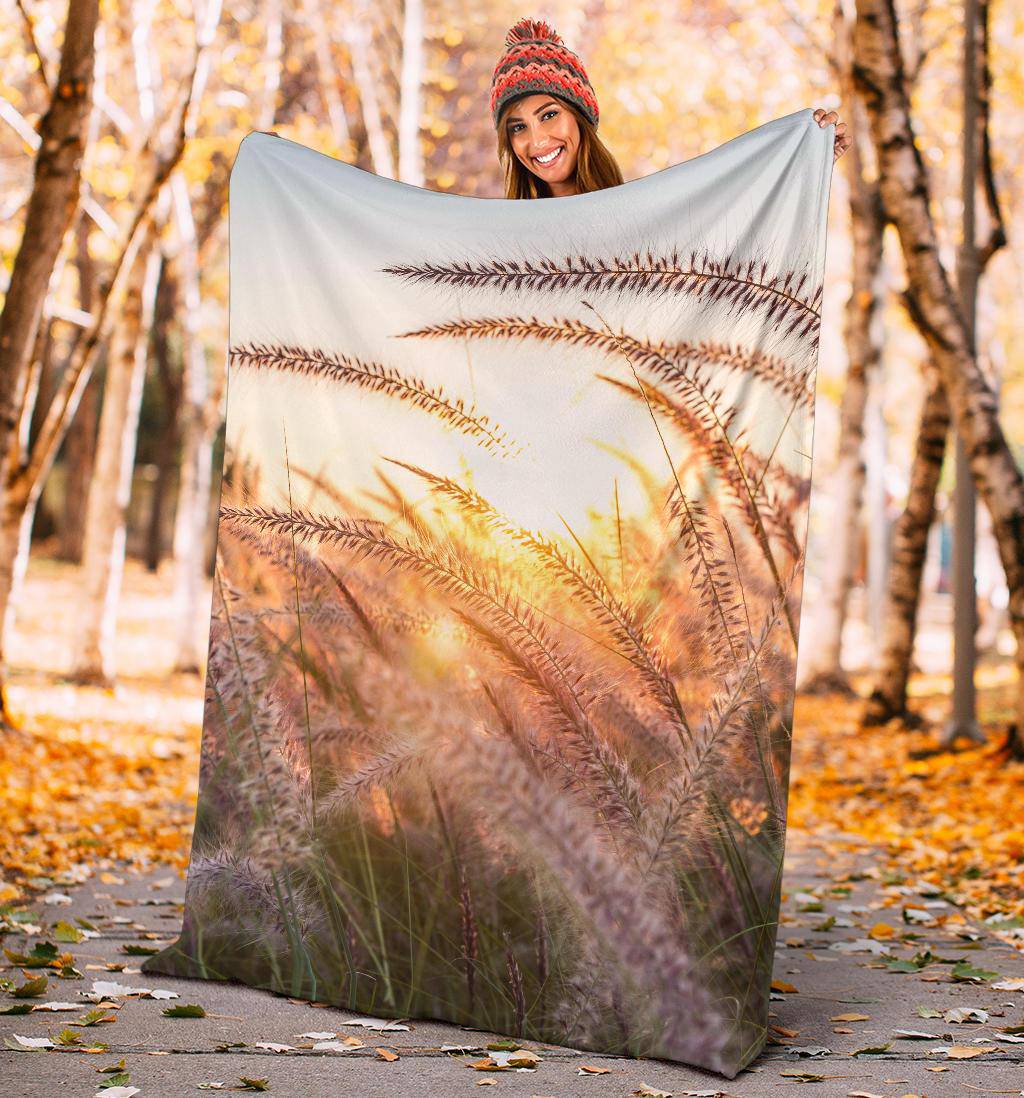 Grass Flower Beautiful Nature Premium Blanket - Top Content | POD Collection | Free Shipping